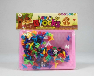 Lovely Blocks DIY Alphabet Peg Board Set for Kids