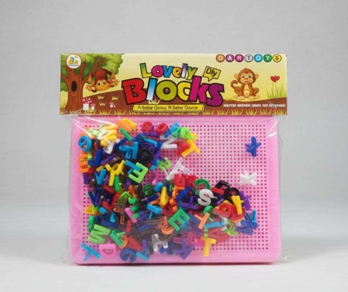 Lovely Blocks DIY Alphabet Peg Board Set for Kids