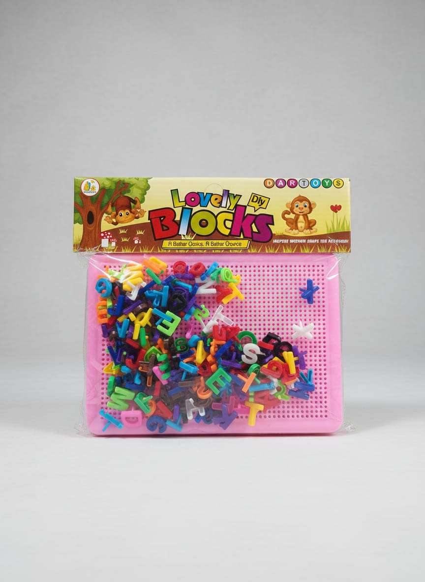 Lovely Blocks DIY Alphabet Peg Board Set for Kids