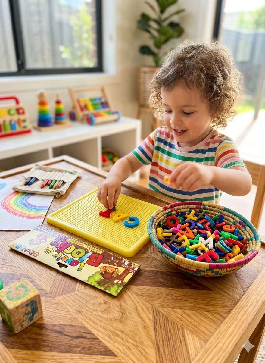 Lovely Blocks DIY Alphabet Peg Board Set for Kids - Image 3