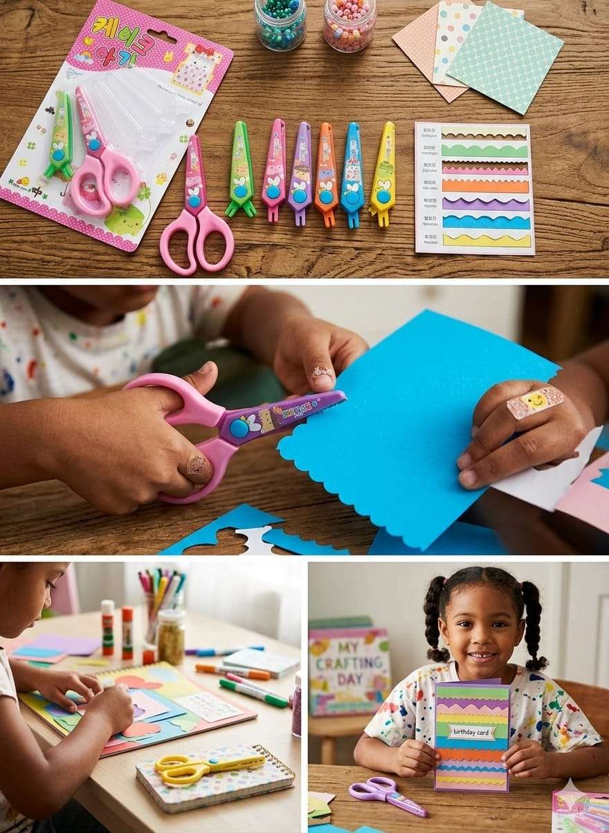 Shape Cutting Kids Decorative Craft Scissors Set – Creative Edge Cutting Tools (Pack of 6) - Image 3