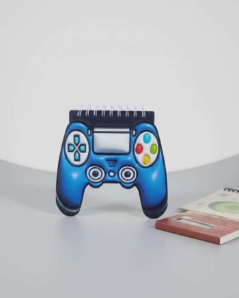 Gamer Controller Shaped Mini Notebook – Blue 3D-Effect Spiral Notepad for Gaming Enthusiasts & Students