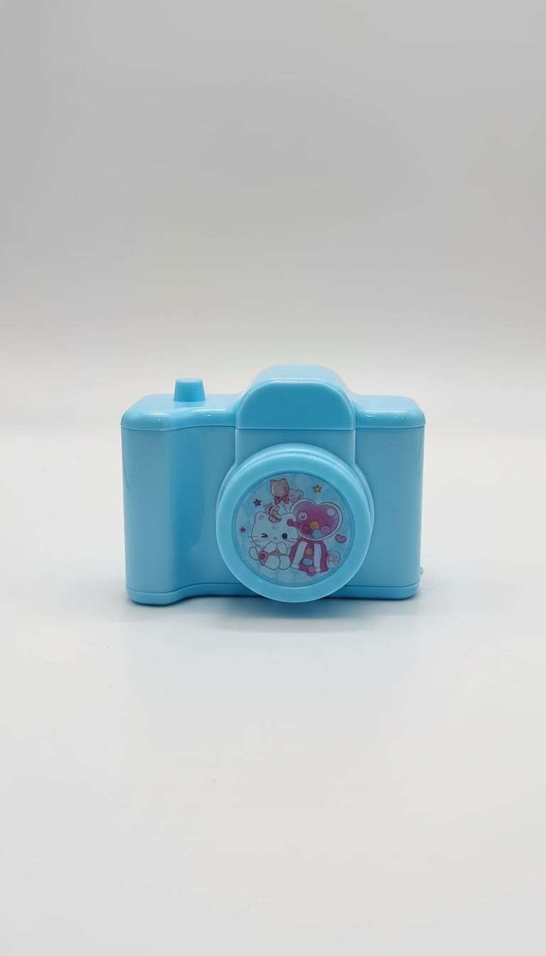 Kawaii Camera Double Pencil Sharpener – Dual-Hole Manual Sharpener with Large Shavings Reservoir & Cute Character Design