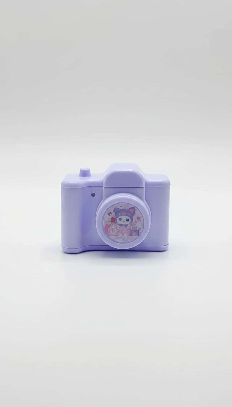 Kawaii Camera Double Pencil Sharpener – Dual-Hole Manual Sharpener with Large Shavings Reservoir & Cute Character Design