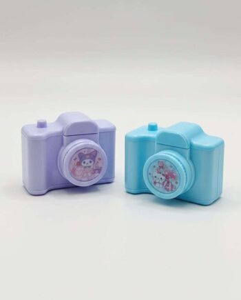 Kawaii Camera Double Pencil Sharpener – Dual-Hole Manual Sharpener with Large Shavings Reservoir & Cute Character Design