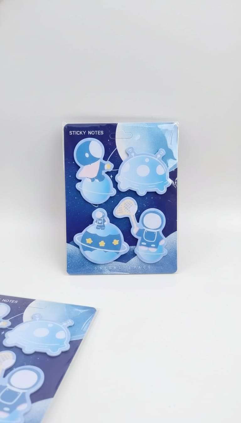 Space Astronaut Sticky Notes Set – Kawaii Galaxy Themed Die-Cut Memo Pads for Journaling & Planning