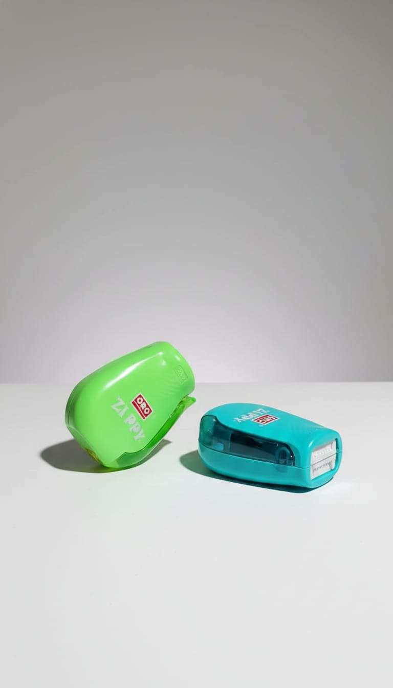 ORO Zippy 2-in-1 Dual Pencil Sharpener and Eraser Set – Ergonomic Stationery Kit for School & Office