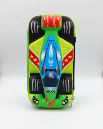 3D Racing Car Large Capacity Pencil Case – Hard Shell EVA Stationery Organizer for Boys & Students (Neon Green)