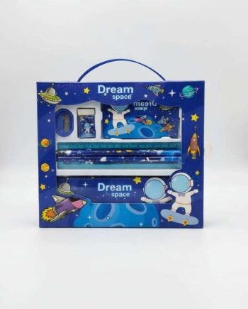 Dream Space Stationery Gift Set – Complete 7-Piece Astronaut Themed School Kit with Pencil Case, Ruler & Accessories