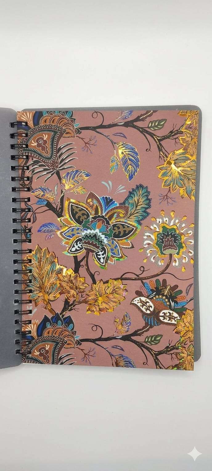 Premium A5 Spiral Notebook – Aesthetic Hardcover Journal for Journaling, Sketching & Note-Taking (Floral/Abstract Edition)