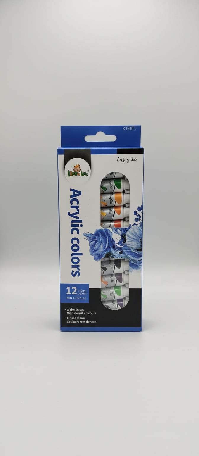 Little Leo 12-Piece Acrylic Color Tube Set – High-Density Water-Based Paints