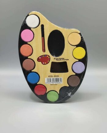 Artist Palette Watercolor Painting Set – 12 Vibrant Colors with Brush (KDS-8026)
