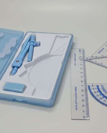 Kids' Mathematical Geometry Set with Hard Case – "Love Story" Theme (8-Piece Set)