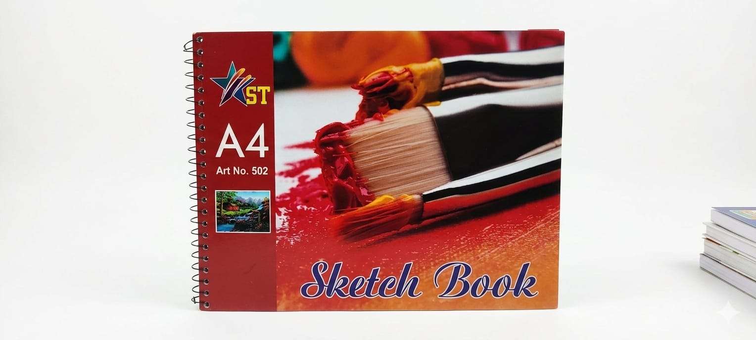 Premium A4 Spiral-Bound Sketchbook – 502 Series for Drawing and Painting