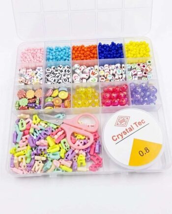 DIY Personalized Jewelry Making Kit – 15 Compartment Bead Set with Alphabet Beads & Accessories