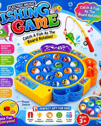 Electric Rotating Musical Fishing Game Toy for Kids