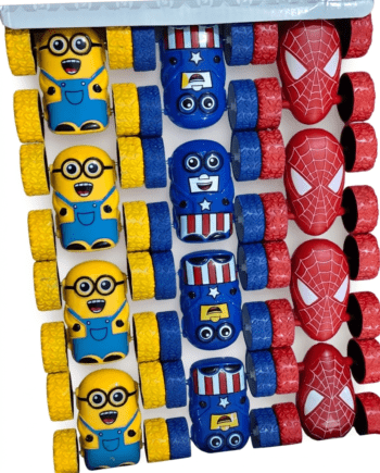 Mini Friction Powered Superhero & Cartoon Stunt Toy Cars Set