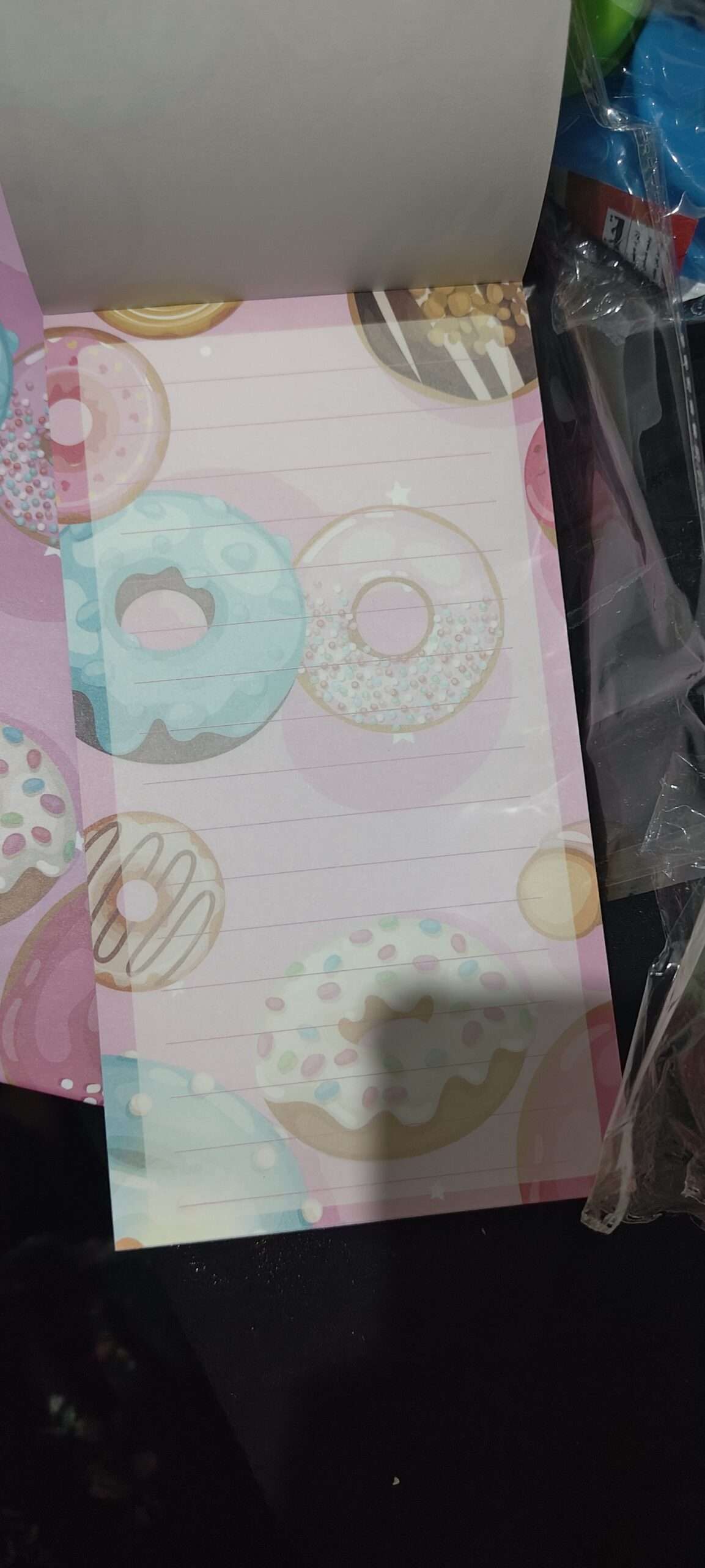 Cute Donut Print Tear-Away Notepad / Lined Memo Pad