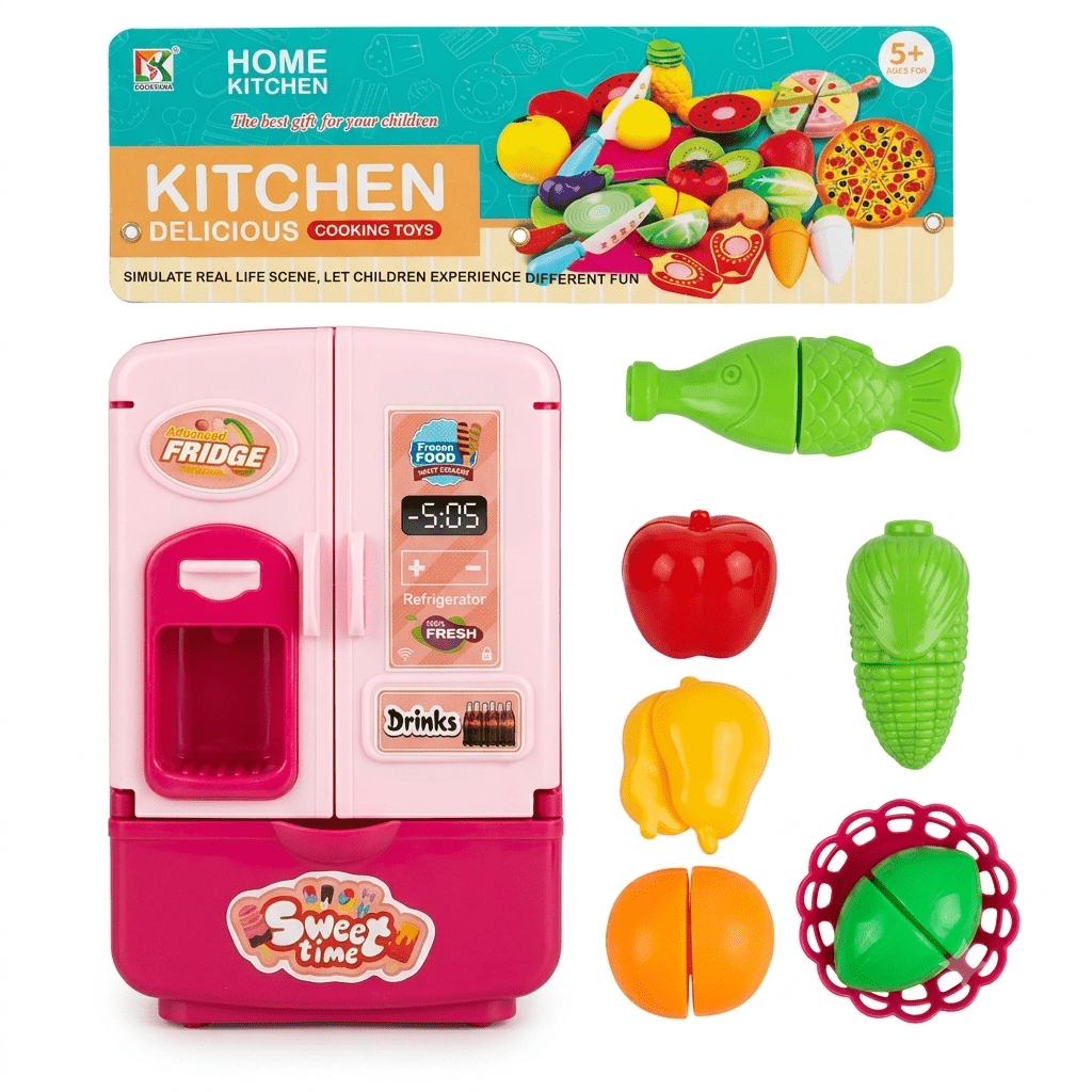 🍳 Mini Chef's Delight: Pretend Play Refrigerator & Food Set