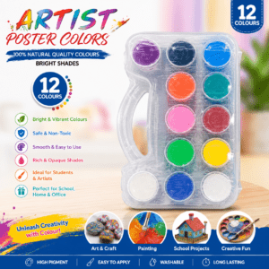 Poster Colors Set with Brush